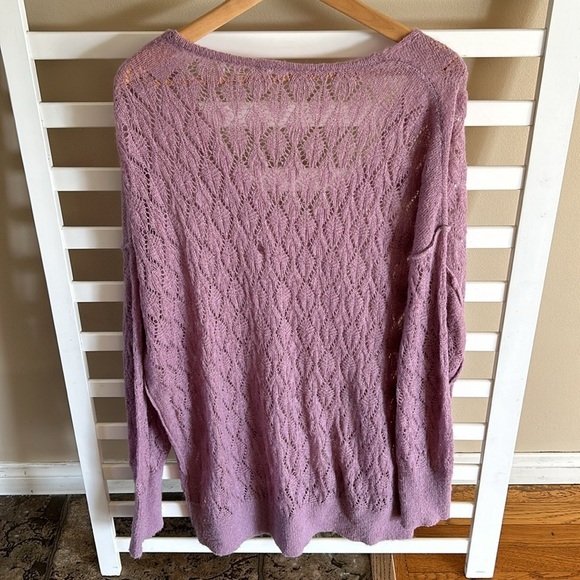FREE PEOPLE Lilac Say Hello Oversized Tunic Sweater Size M - Picture 7 of 14